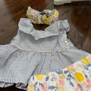 Tommy Bahama lemon set navy pin strip dress